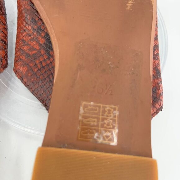 Madewell Women's The Emilia Mule Size 6.5 Slip On Pointed Flat Shoe Comfy Snake - Picture 10 of 11